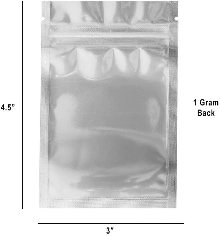 Photo 1 of Mylar Style Barrier Bags, Zippered Packing Bag, Aluminum Foil Sample Bags, 100 CT