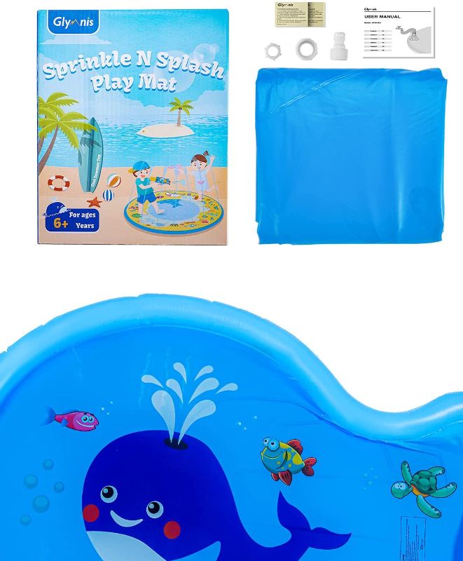 Photo 1 of Sprinkler Splash Pad Play Mat Center Toddler Pool Water Toy Outdoor Fun