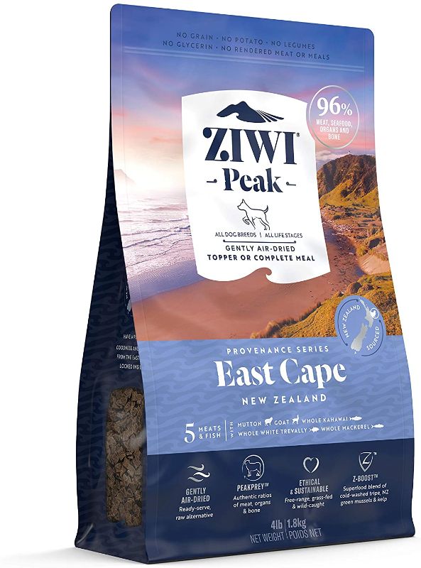 Photo 1 of ZIWI Peak Provenance Air Dry Dog Food - All Natural, High Protein, Grain Free with Superfoods, East Cape, 4 lbs   best by 10/2021