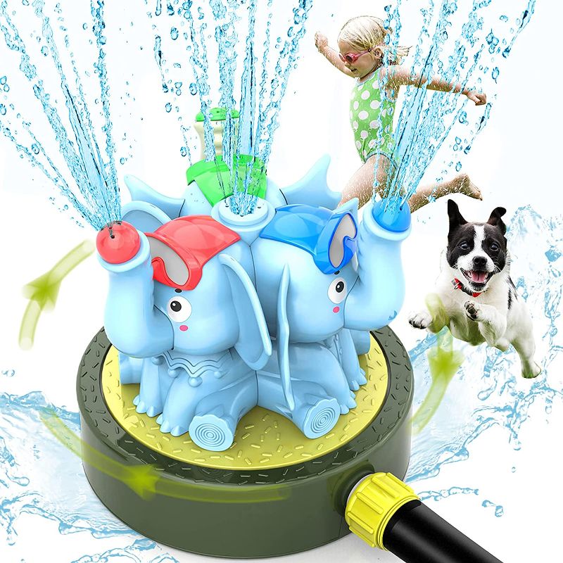 Photo 1 of Elephant Wiggle Sprayer Compatible with 3/4 Inch Garden Hose - Sprays Up to 10 Feet Tall and 16 Feet Wide - blue