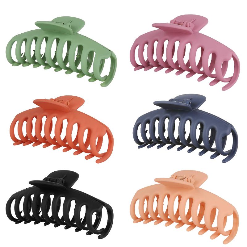 Photo 1 of 6 Large Non-slip Hair Clips For Women Girls Super Strong Big For Thick Hair Cute Acrylic Banana Hairstyle Clip With Teeth Fashion