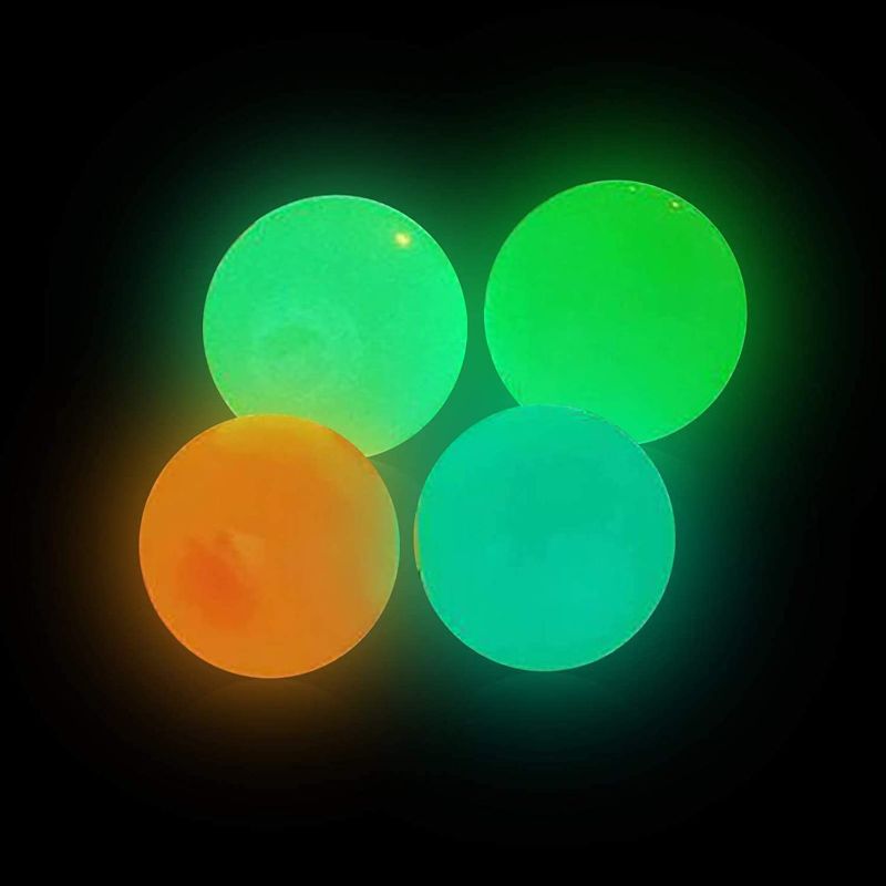 Photo 1 of 4 Sticky Balls for Kids, Stress Relief, Glow Balls, Luminescent Toys Stick to the Wall and Ceiling, 2 pkgs