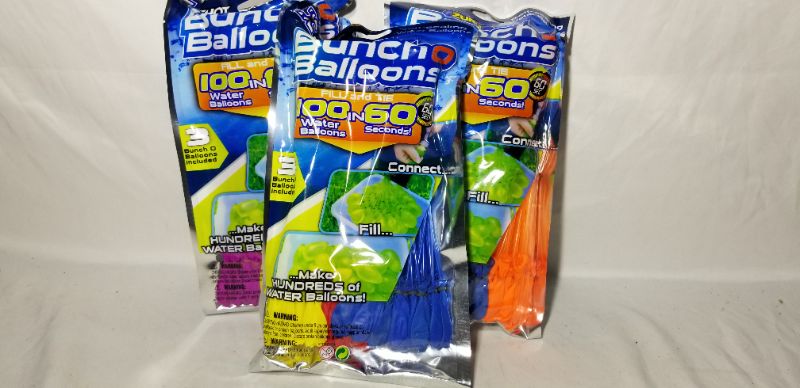 Photo 2 of Bunch O Balloons, Assorted Colors, 3 pack, 100 count total