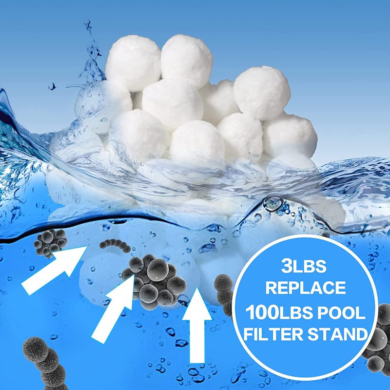 Photo 1 of  3 lbs Pool Filter Balls Eco-Friendly Pool Filter Media Sand Filters (Equivalent to 100 Pounds Pool Filter Sand)