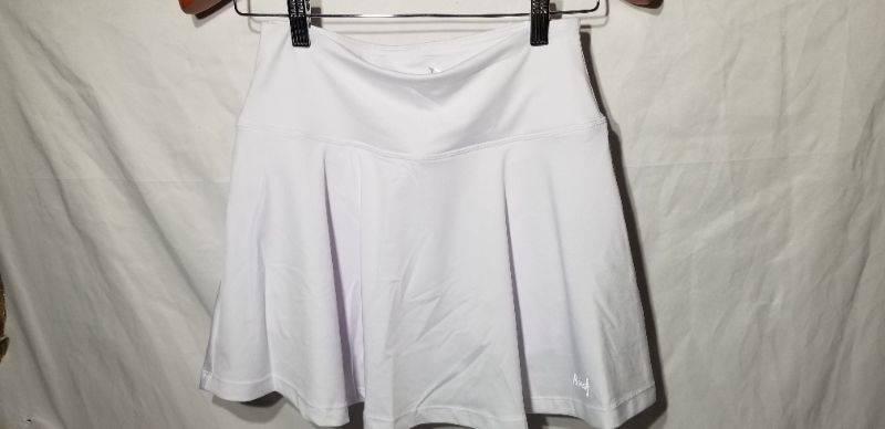 Photo 2 of BALEAF Women's High Waisted Tennis Skirt Golf Active Sport Running Skorts Skirts Ball Pockets White, SMALL
