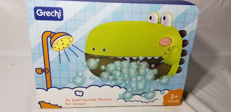Photo 2 of HLXY Bathtub Bubble Bath Toys, Bubble Toys and Plays 12 Songs, Baby Kids Bath Toys, Makes a Great Gift for Toddlers, Music, Dinosaurs, Bath Bubble Machine (Green)