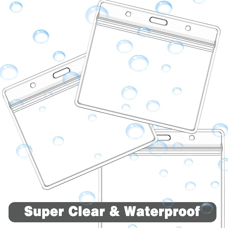 Photo 1 of 100 Pack 4 x 3 Inch Vaccination Card Protectors, Clear Plastic Zip Lock Plastic Sleeve