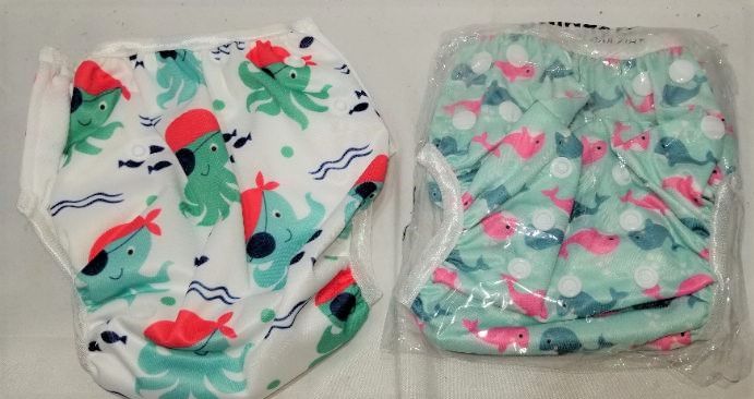 Photo 1 of baby washable, waterproof reusable cloth diaper covers, 2 pk octopus and whales