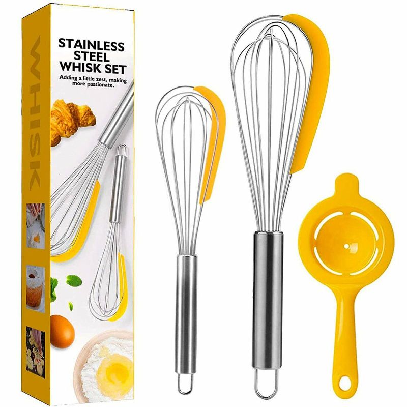 Photo 1 of 2 In 1 Hand Mixer Stainless Steel Egg Whisk Kitchen Blender w/Egg Separator Bake
