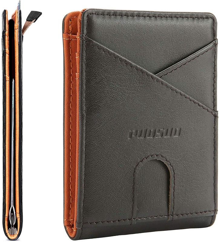 Photo 1 of Puosuo men's leather   ID wallet , Coffee color