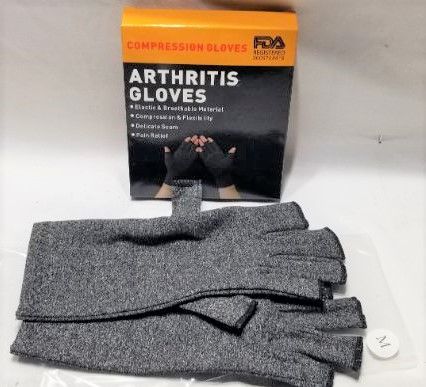 Photo 2 of Arthritis compression gloves for men and women fingerless arthritis gloves, dk gry, med