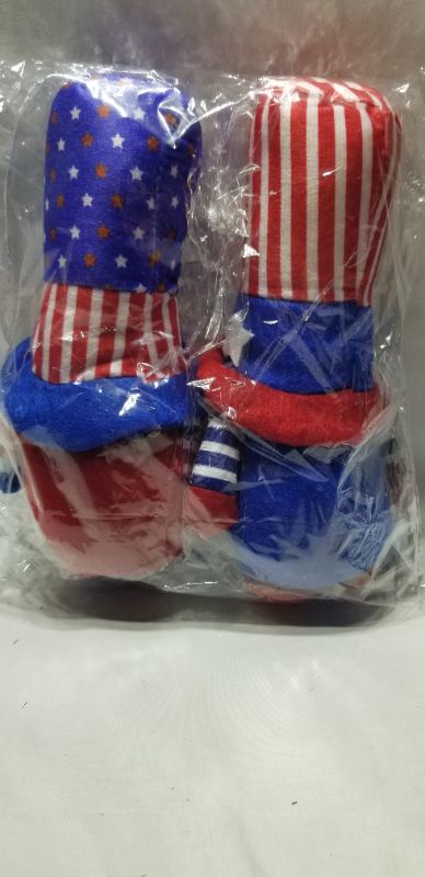 Photo 2 of 2 Piece Patriotic Gnome Decor Veterans Day 4th of July Stars and Stripes Gift, 9 INCHES TALL