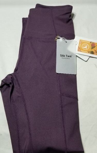 Photo 1 of silk tem yoga pants, xs, purple