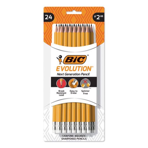 Photo 1 of BIC EVOLUTONS 24 PACK PENCILS AND TWO POSCA ACRYLIC PAINT MARKERS, YELLOW