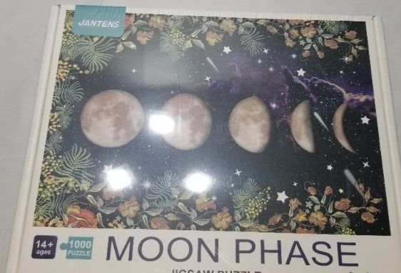 Photo 2 of Jantens Adult Puzzle 1000 Piece Adult Puzzle 1000 Piece Puzzle 1000 Piece - Moon Phase Garden Starry Sky 27 x 19 Inch