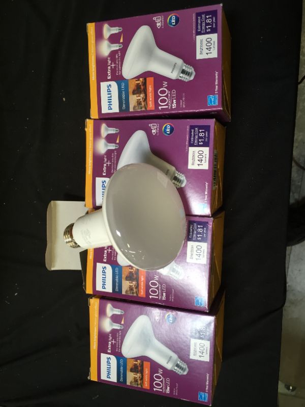 Photo 2 of 4 pack of Philips 15w Br30 Sw Wg Led Bulb