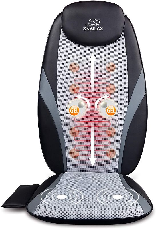 Photo 1 of SNAILAX Shiatsu Back Massager with Heat - Gel Massage Nodes, Deep Kneading Massage Chair Pad Seat Massager Massage Cushion for Home Office Chair Use
