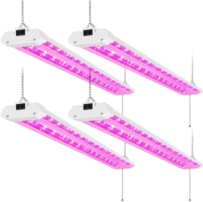 Photo 1 of AntLux 4FT LED Grow Lights 50W Full Spectrum Integrated 4 Foot Growing Lamp Fixtures for Greenhouse Hydroponic Indoor Plant Seedling Veg and Flower, Plug in, on/Off Pull Chain Included, 4 Pack
