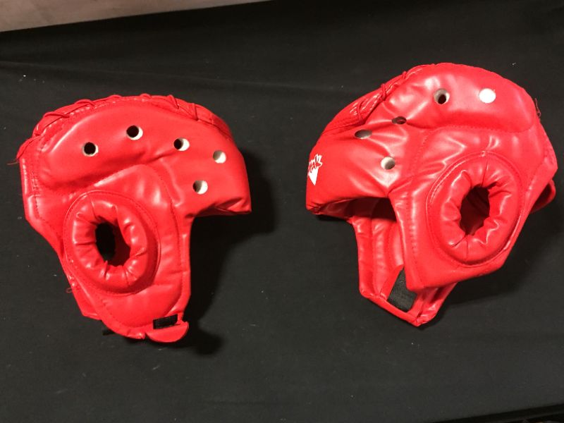 Photo 1 of 2 pack red martial arts head gear faux leather head protector 