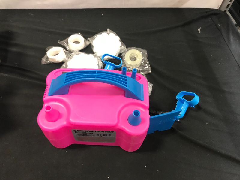 Photo 1 of Electric Air Balloon Pump, Portable Dual Nozzle Electric Balloon Blower Air Pump Balloons Inflator for Decoration, Party, Sport,Gifts:2 Balloon Tying Tools
