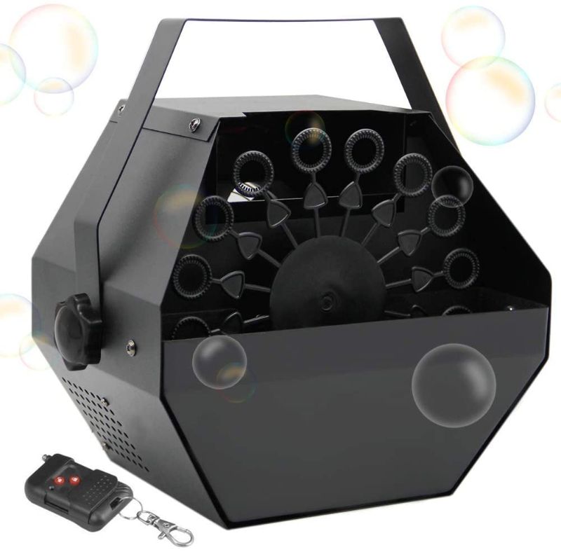 Photo 1 of ATDAWN Metal Portable Bubbles Machine, Professional Automatic Bubble Maker with High Output for Outdoor/Indoor Use, Wireless Remote Control (Black)
