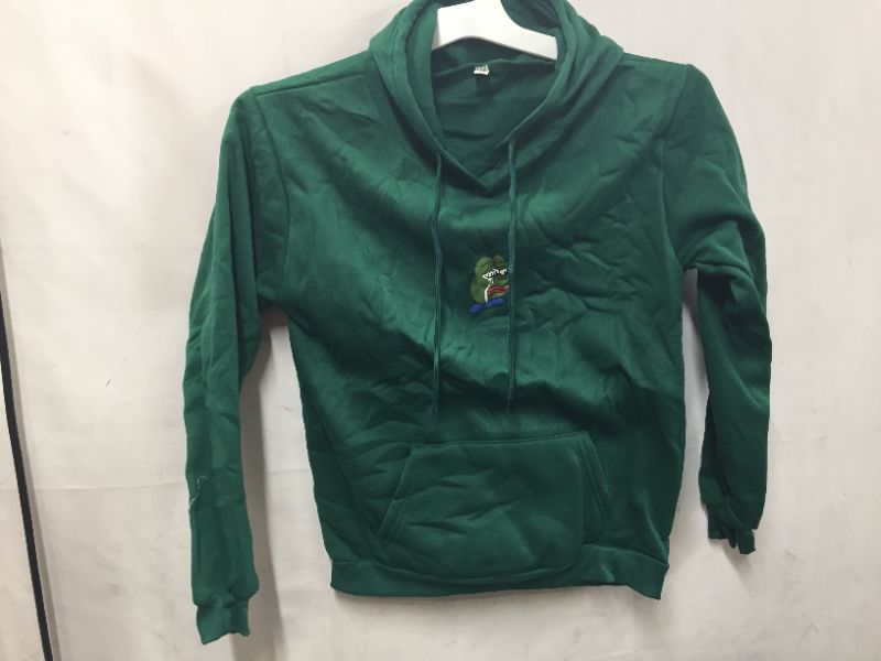 Photo 1 of MEDIUM GREEN FROG CRYING MEME HOODIE 