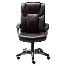 Photo 1 of dark brown Amazon Basics High-Back Bonded Leather Executive Office Computer Desk Chair --small scratches 