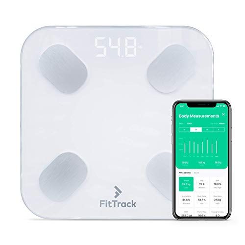 Photo 1 of FitTrack Dara Smart BMI Digital Scale - Measure Weight and Body Fat - Most Accurate Bluetooth Glass Bathroom Scale
