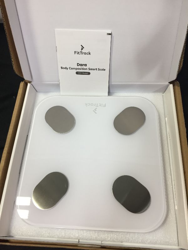 Photo 1 of FitTrack Dara Smart BMI Digital Scale - Measure Weight and Body Fat - Most Accurate Bluetooth Glass Bathroom Scale
