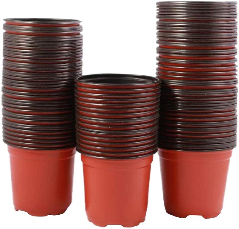 Photo 1 of 200 pieces of 4 inch plastic flower seedling nursery supplies planting pots / pot containers seed starting pots planting pots
