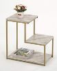 Photo 1 of 3-Tier Side End Table, Nightstand with Storage Shelf, Sturdy Metal Frame, Ladder-Shaped 