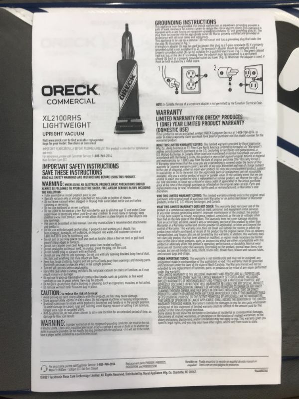 Photo 1 of Oreck commercial vacuum