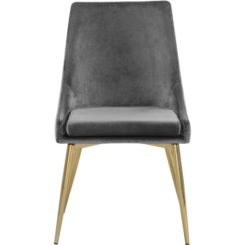 Photo 1 of Karina Grey Velvet Dining Chair, Gold, Contemporary, Grey Velvet
