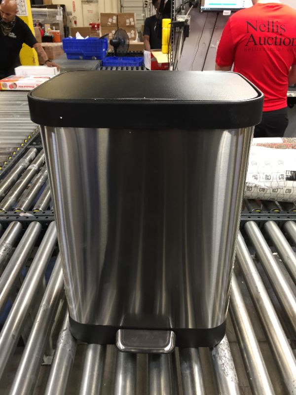 Photo 4 of Glad 13 Gallon Stainless Steel Step Trash Can 