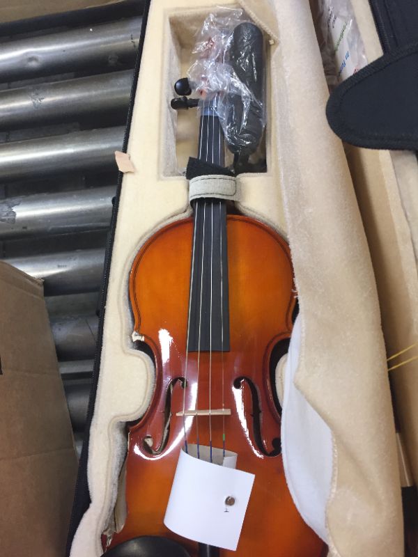 Photo 2 of Cecilio CVN-320L Solidwood Ebony Fitted LEFT-HANDED Violin with D'Addario Prelude Strings, Size 4/4 (Full Size)