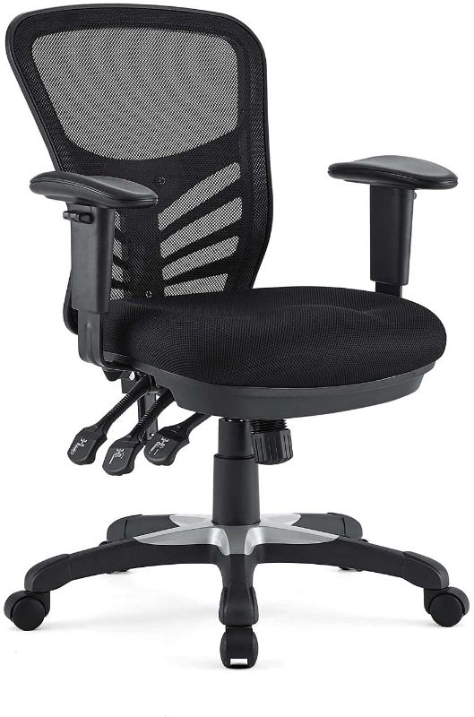 Photo 2 of Modway EEI-757-BLK Articulate Adjustable Mesh Back Fabric Seat Office Chair, Black