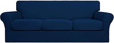 Photo 1 of EASY-GOING 4 PIECE OVERSIZED STRETCH SOFT COUCH COVER FOR DOGS CLASSIC BLUE