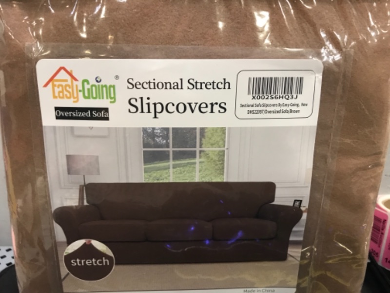 Photo 2 of EASY-GOING 4 PIECES OVERSIZED STRETCH SOFA COVER BROWN (BRAND NEW)