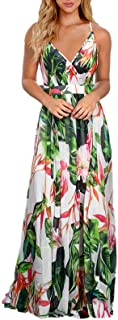 Photo 1 of Women's Summer Deep V-Neck Casual Dress Beach Floral Long Maxi Dress Party SIZE MEDIUM BRAND NEW