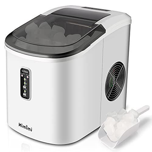Photo 1 of Himimi Ice Maker Machine Countertop, 26 lbs in 24 Hours, 9 Cubes Ready in 6-8 Mins, Electric ice Maker & Automatic Portable Ice Cube Maker with Ice Scoop and Basket - White

