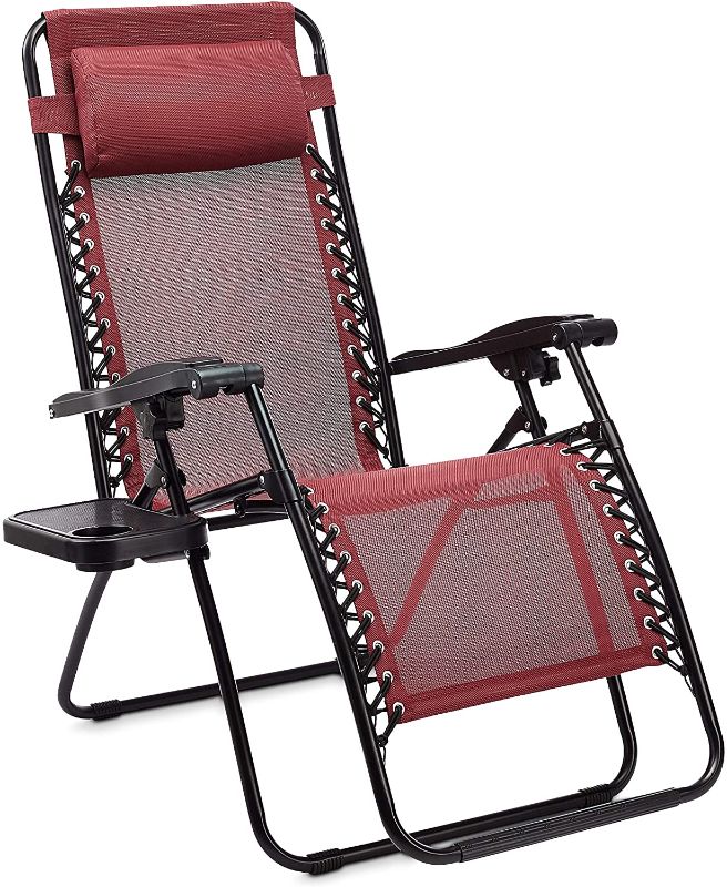 Photo 1 of Amazon Basics Textilene Outdoor Adjustable Zero Gravity Folding Reclining Lounge Chair
