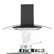 Photo 1 of 36" Range Hood, GASLAND Chef GR36BP Curved Glass Wall Mount Range Hood Black, 3 See original listing