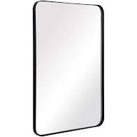 Photo 1 of ANDY STAR Wall Mirror for Bathroom, 24x36 Inch Black Bathroom Mirror, Stainless Steel Metal Frame with Rounded Corner, Rectangle Glass Panel Wall Mounted Mirror Decorative for Bathroom
