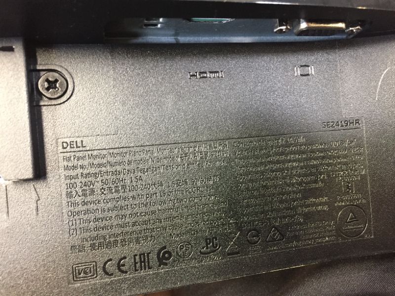 Photo 1 of Dell SE2419HR 23.8" LCD Monitor - 1920 x 1080 Full HD Display - 75 Hz HDMI / 60 Hz VGA - AMD FreeSync Technology - Anti-glare w/ 3H Hardness