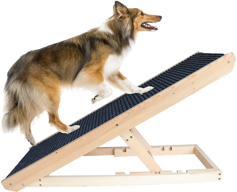 Photo 1 of Best Companions Upgraded Durable Wood Ramps,Good Couch Access for Dogs and Cats-Support up to 100lb,Non-Slip Carpet Surface,Great for Older Animals
