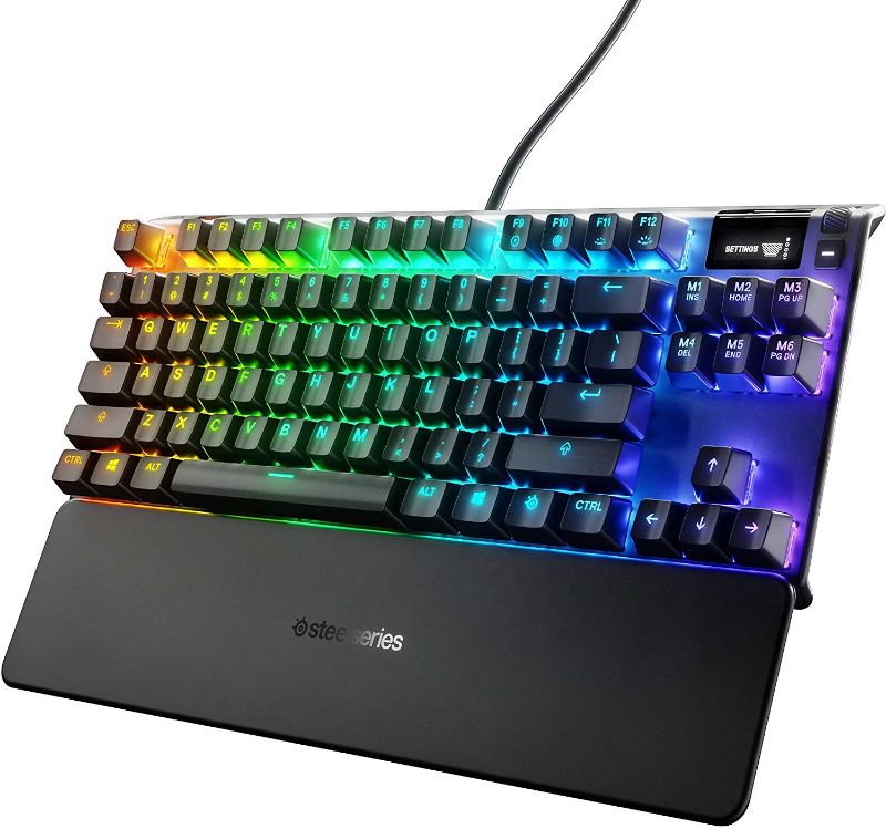 Photo 1 of Steel Series SteelSeries Apex Pro TKL Mechanical Switches Gaming Keyboard with Compressed Air Bundle in Black
