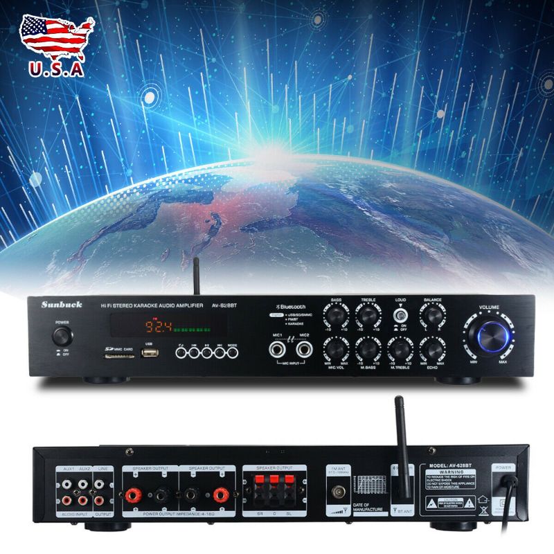 Photo 1 of 1120W 110V 5Ch bluetooth Home Stereo Amplifier Powered Equalizer Receiver Hi-Fi
