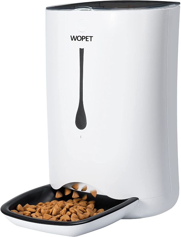 Photo 1 of WOPET Automatic Pet Feeder Food Dispenser for Cats and Dogs–Features: Distribution Alarms, Portion Control, Voice Recorder, & Programmable Timer for up to 4 Meals per Day
