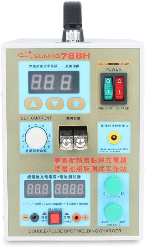 Photo 1 of SUNKKO Pulse Spot Welder 788H 18650 battery Welding Machine with LED Battery Testing and Charging Function,110V
