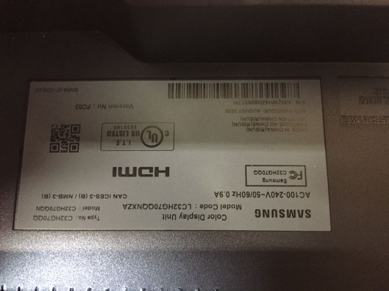 Photo 3 of SAMSUNG C32HG70 Dark Blue Black 31.5" 1ms HDMI Widescreen LED Backlight 144Hz Curved LED Monitor w/ FreeSync 2 350cd/m2 (Typical), 600 cd/m2 (Peak Brightness) 3000:1(Typ), 2400:1(Min)